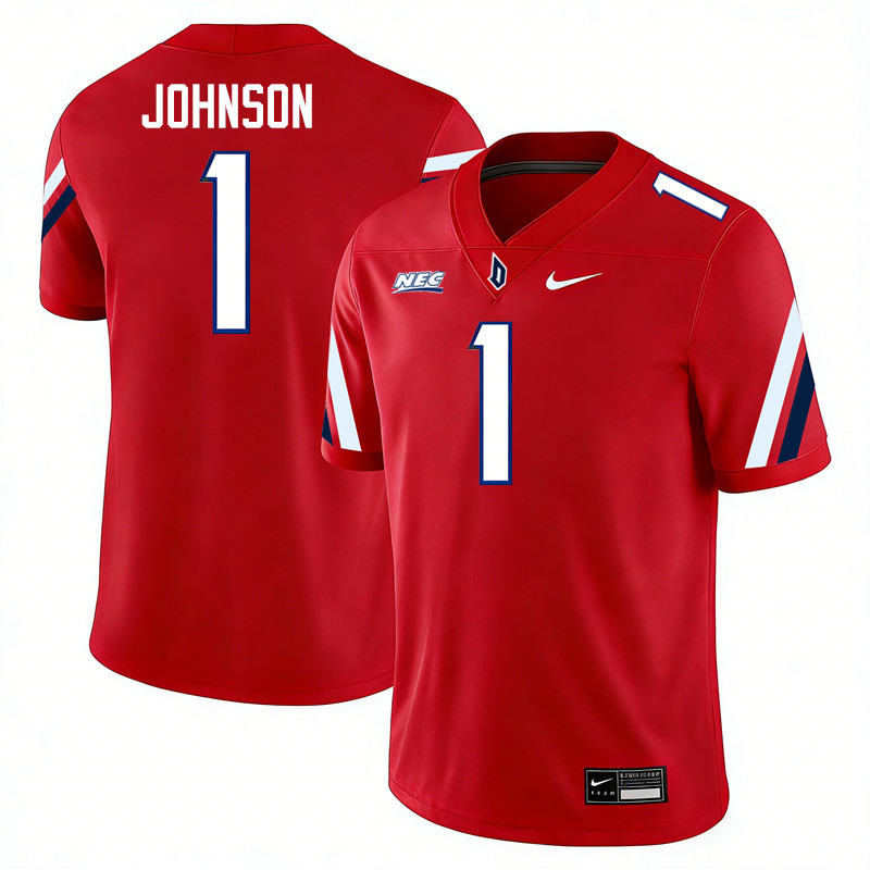Duquesne Dukes #1 Jermaine Johnson College Football Jerseys,Uniforms Stitched-Red